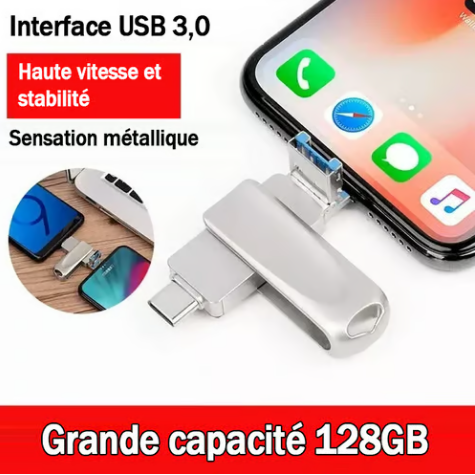 đ„ClĂ© USB d'extension multifonctionnelle 4 en 1 pour tĂ©lĂ©phones portables de grande capacitĂ©