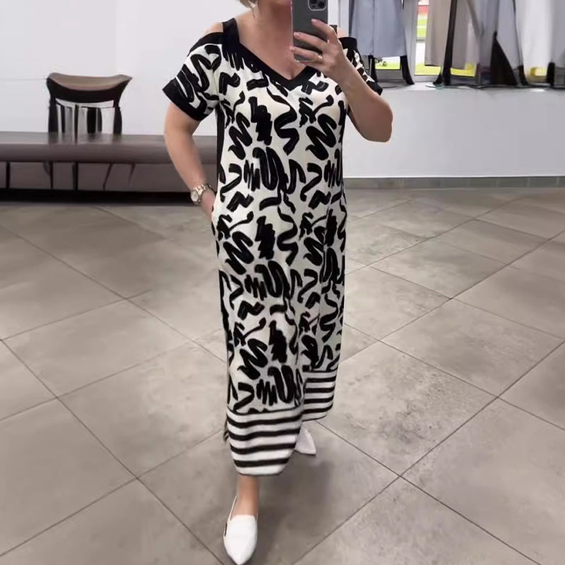 đNouvelles robes d'Ă©tĂ© đ„ Robe respirante Ă la mode avec Ă©paules dĂ©nudĂ©es et col en V