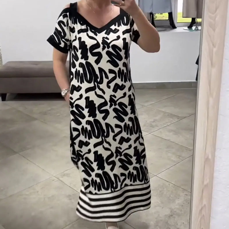 đNouvelles robes d'Ă©tĂ© đ„ Robe respirante Ă la mode avec Ă©paules dĂ©nudĂ©es et col en V