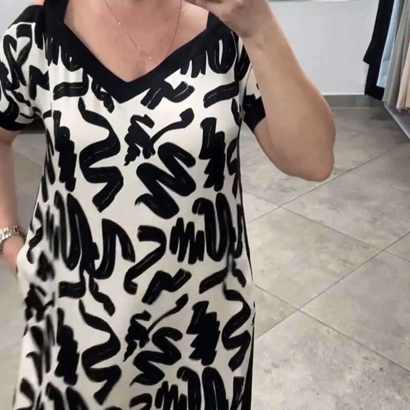 đNouvelles robes d'Ă©tĂ© đ„ Robe respirante Ă la mode avec Ă©paules dĂ©nudĂ©es et col en V