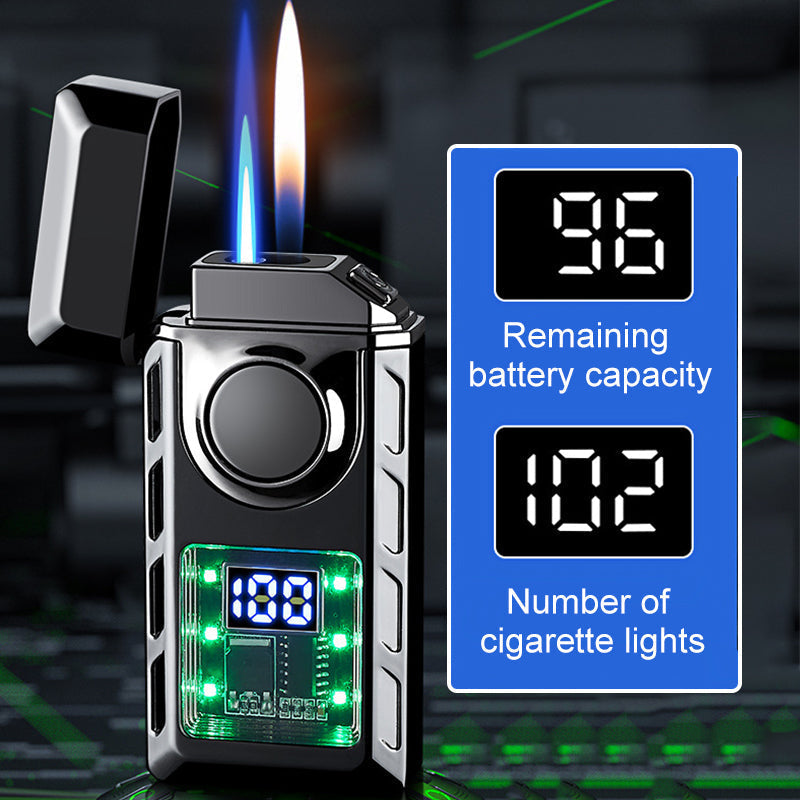 🔥Liste des nouveaux produits 2025 - Briquet multifonctionnel avec double flamme et lumières colorées