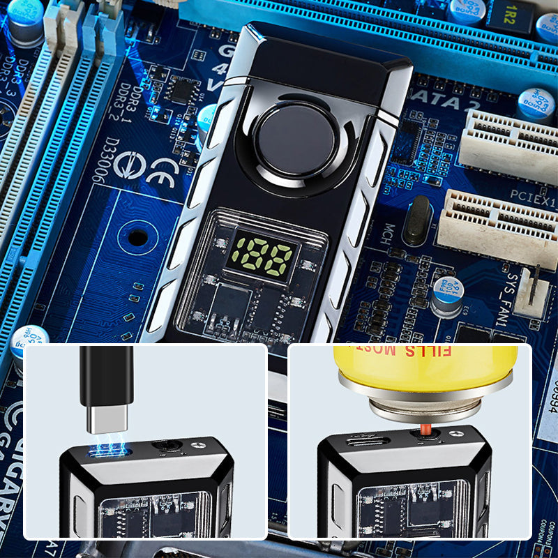 🔥Liste des nouveaux produits 2025 - Briquet multifonctionnel avec double flamme et lumières colorées