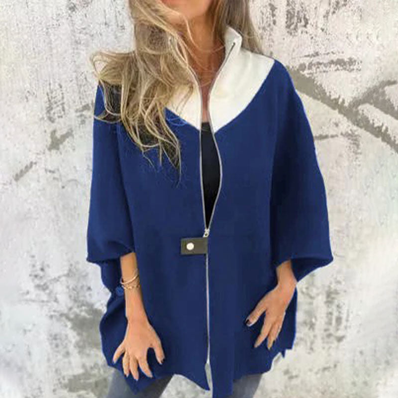 🍂Réduction d'automne 50%🍂Veste Décontractée avec Col Montant et Demi-Fermeture Éclair pour Femmes🙋♀️
