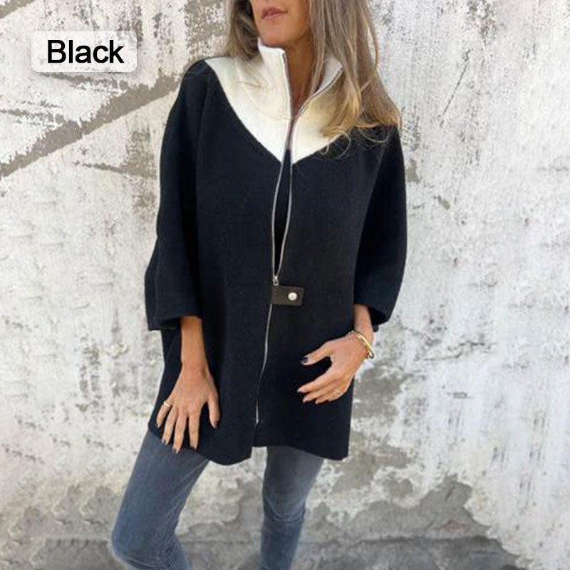 🍂Réduction d'automne 50%🍂Veste Décontractée avec Col Montant et Demi-Fermeture Éclair pour Femmes🙋♀️