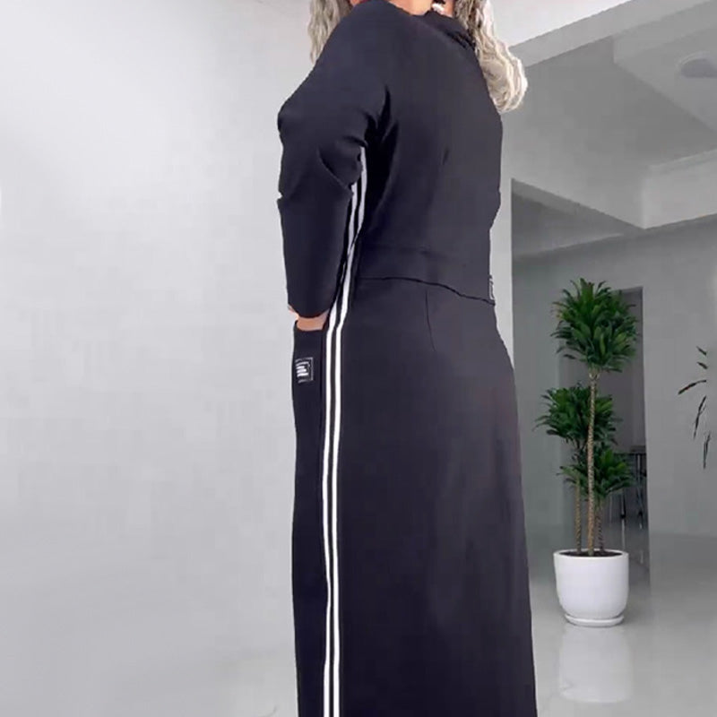 đRemise d'automne 52%đRobe boutonnĂ©e manches longues avec fente pour femme