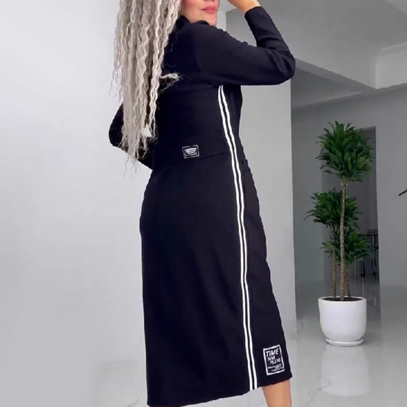đRemise d'automne 52%đRobe boutonnĂ©e manches longues avec fente pour femme