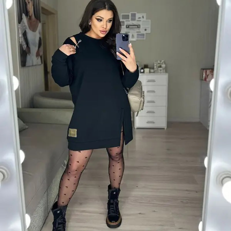 đNouveautĂ© 2024đ„Robe sweat-shirt Ă dĂ©coupes chic pour femme