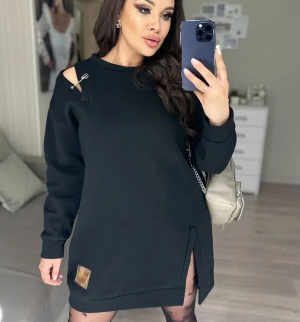 đNouveautĂ© 2024đ„Robe sweat-shirt Ă dĂ©coupes chic pour femme