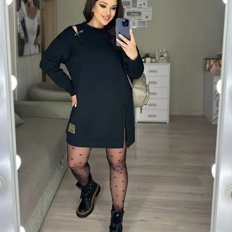 đNouveautĂ© 2024đ„Robe sweat-shirt Ă dĂ©coupes chic pour femme