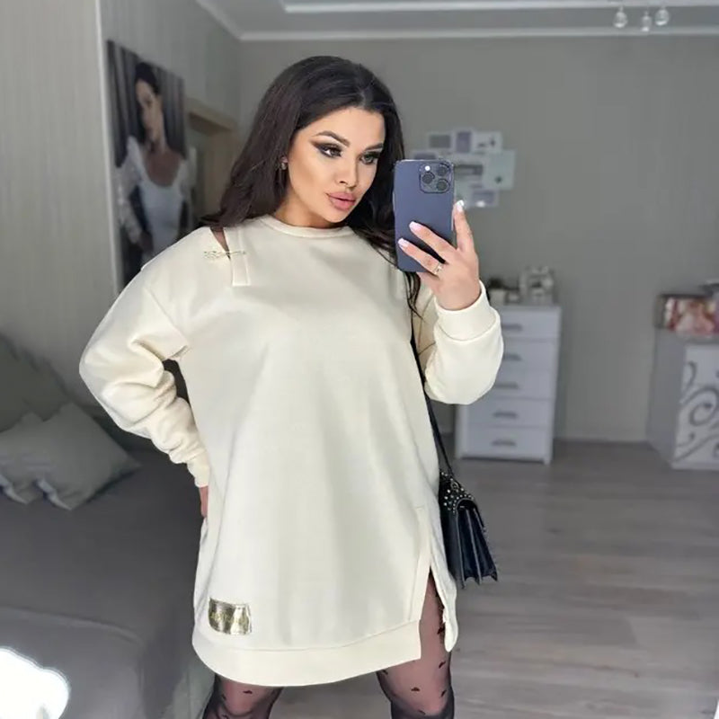 đNouveautĂ© 2024đ„Robe sweat-shirt Ă dĂ©coupes chic pour femme