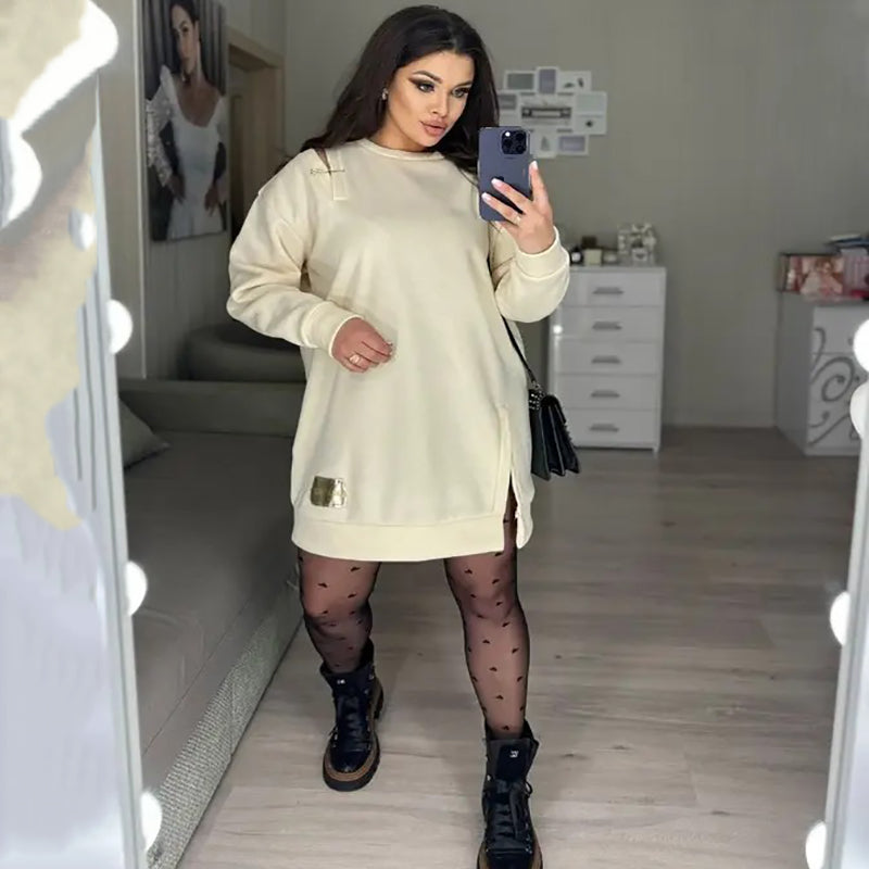 đNouveautĂ© 2024đ„Robe sweat-shirt Ă dĂ©coupes chic pour femme