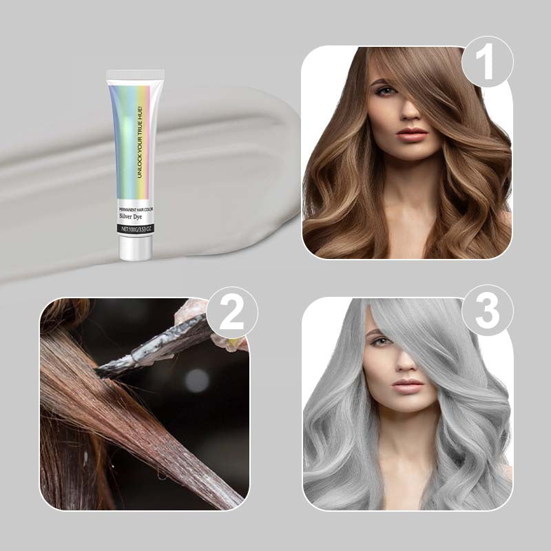 🔥Remise Saint Valentin 50%🔥Teinture Capillaire Argentée à l'Extrait d'Essence Naturelle 2 en 1