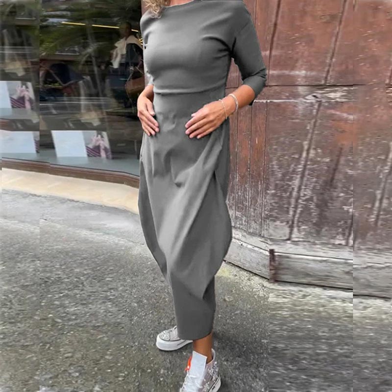 đ„Printemps 52% de rĂ©ductionđ„Robe simple et Ă©lĂ©gante Ă manches longues avec poche pour femme
