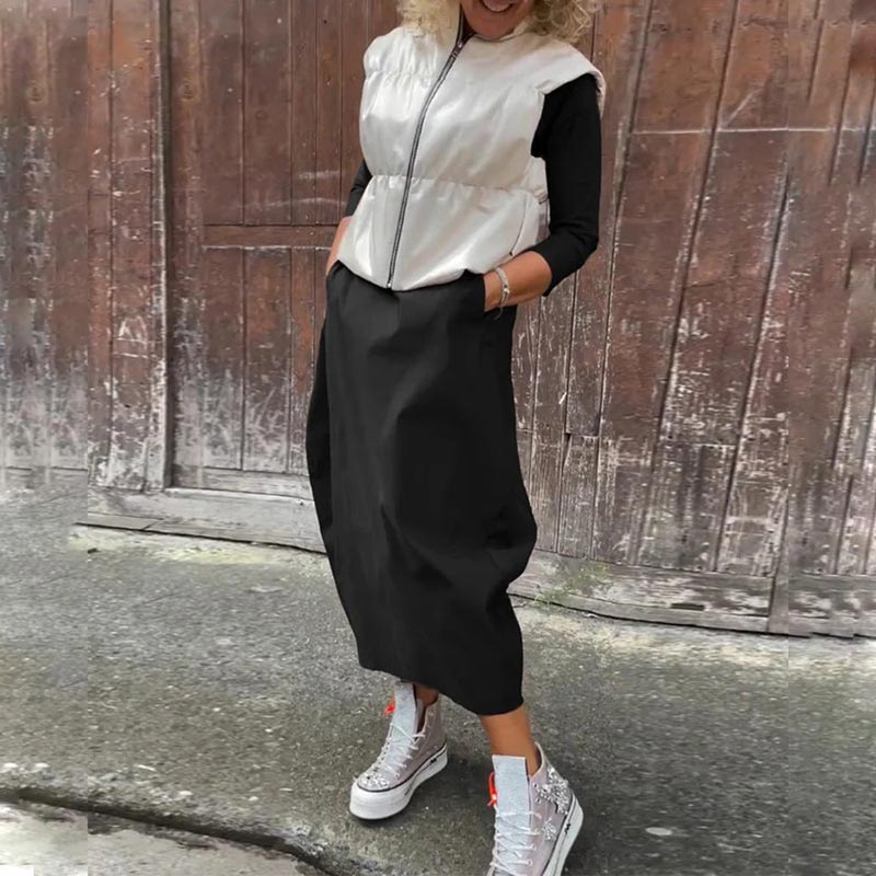đ„Printemps 52% de rĂ©ductionđ„Robe simple et Ă©lĂ©gante Ă manches longues avec poche pour femme