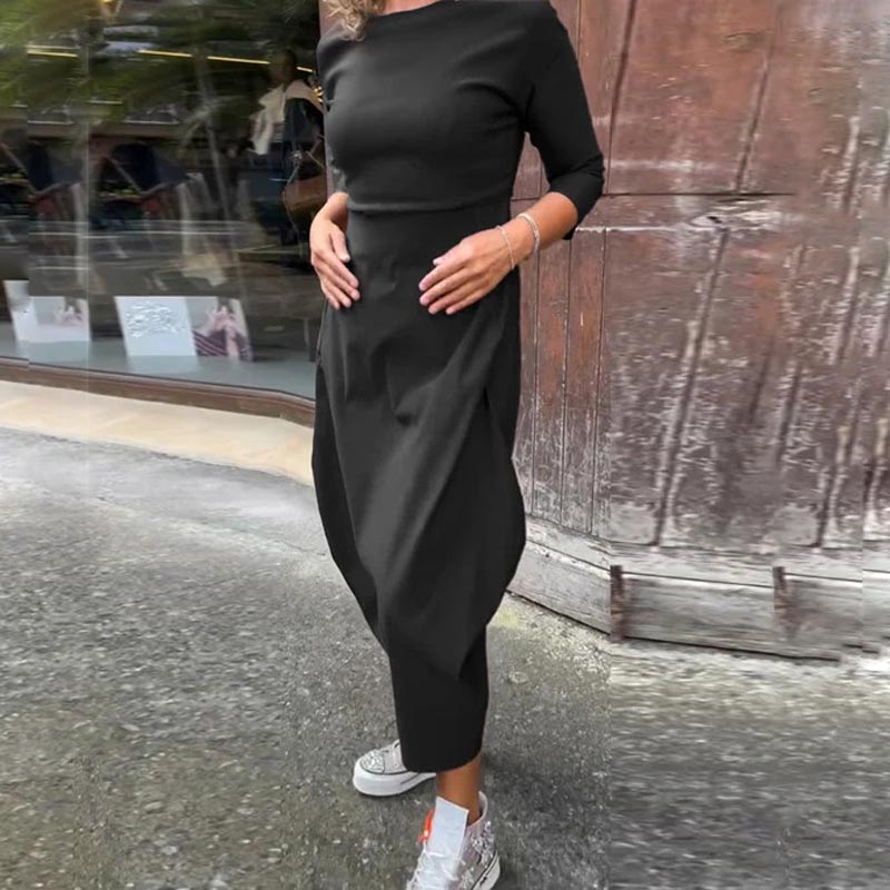 đ„Printemps 52% de rĂ©ductionđ„Robe simple et Ă©lĂ©gante Ă manches longues avec poche pour femme