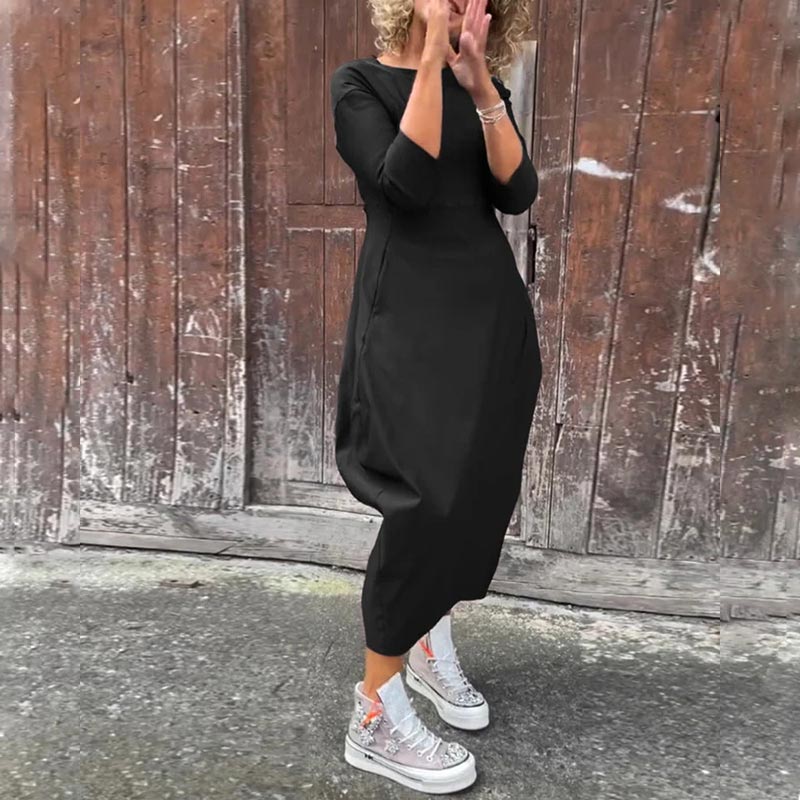 đ„Printemps 52% de rĂ©ductionđ„Robe simple et Ă©lĂ©gante Ă manches longues avec poche pour femme