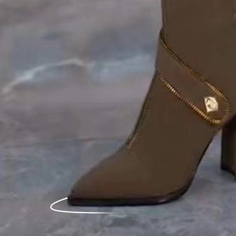 đ„58% de rĂ©ductionđ„Bottes hautes Ă bout pointu et talon Ă©pais