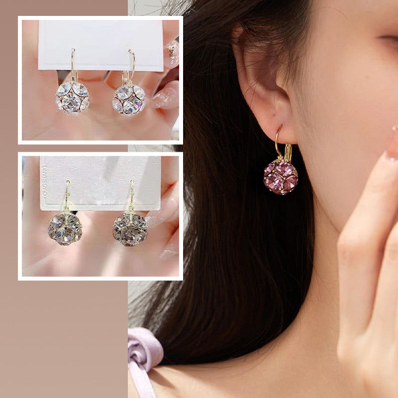 ✨️Boucles d'oreilles pendantes élégantes en forme de sphère de cristal