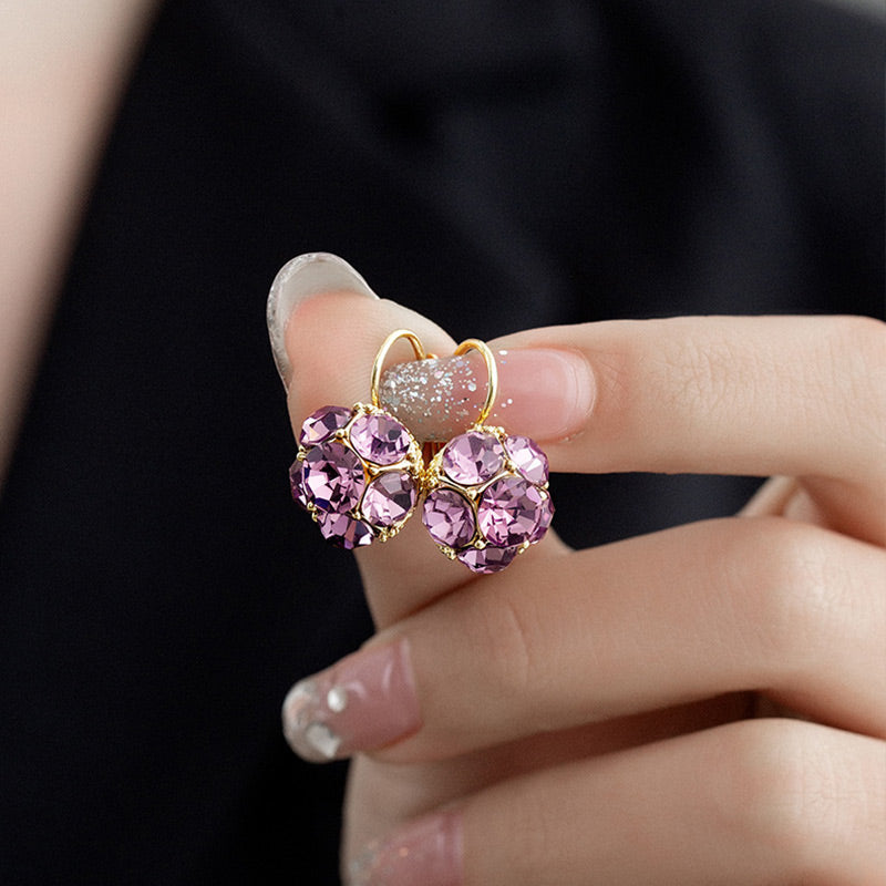 ✨️Boucles d'oreilles pendantes élégantes en forme de sphère de cristal