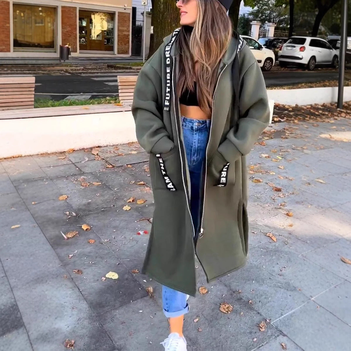 đ53% de rĂ©ductionđSweat-shirt long Ă capuche pour femme