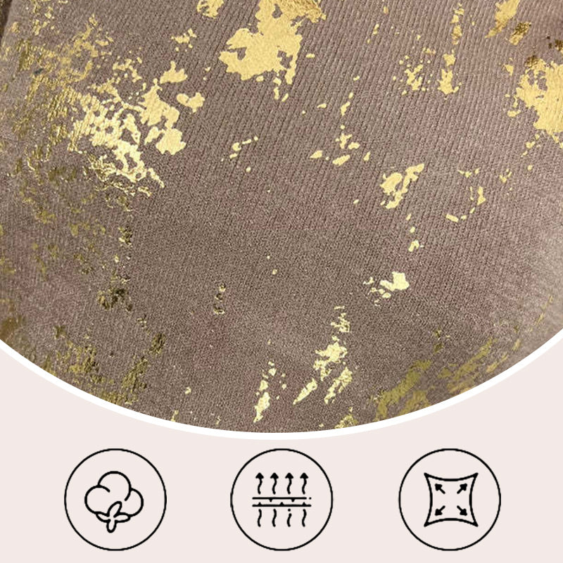 ✨️Spécial hiver 52% de réduction❄️Pull à col rond imprimé métallisé doré