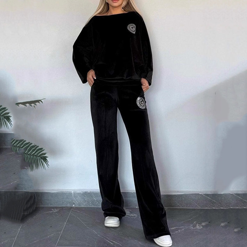 đRabais saisonnier 54%đEnsemble dĂ©contractĂ© et confortable pour femme - Haut doux Ă manches chauve-souris et pantalon Ă jambes larges