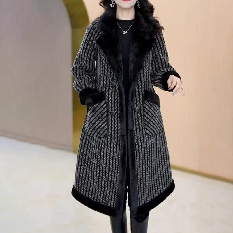 đ„Offre spĂ©ciale 55% de rĂ©ductionđ„ Manteau croisĂ© pour femme avec doublure en peluche