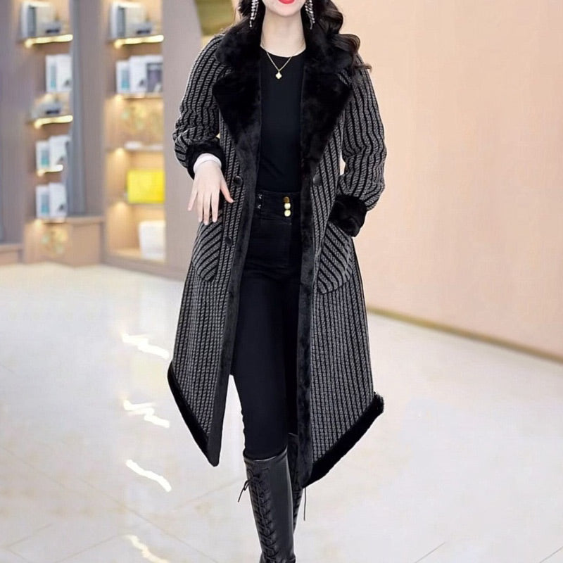 đ„Offre spĂ©ciale 55% de rĂ©ductionđ„ Manteau croisĂ© pour femme avec doublure en peluche