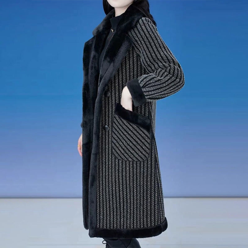 đ„Offre spĂ©ciale 55% de rĂ©ductionđ„ Manteau croisĂ© pour femme avec doublure en peluche