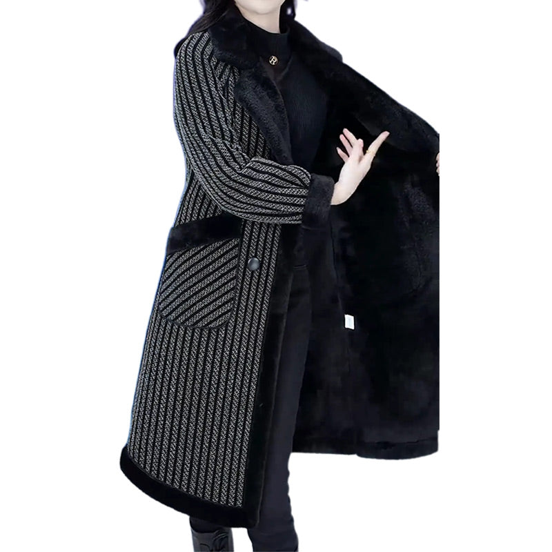 đ„Offre spĂ©ciale 55% de rĂ©ductionđ„ Manteau croisĂ© pour femme avec doublure en peluche