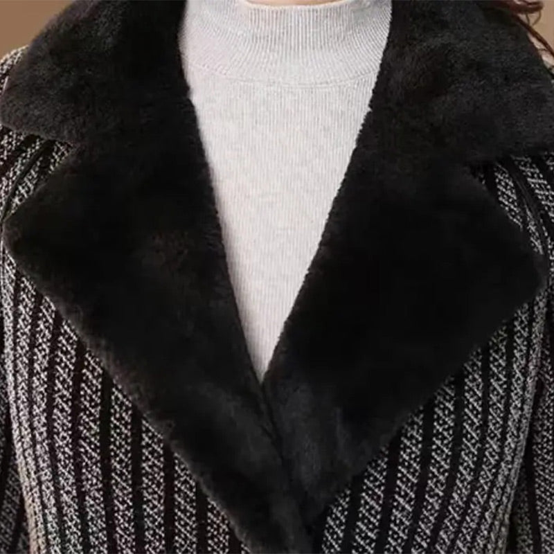 đ„Offre spĂ©ciale 55% de rĂ©ductionđ„ Manteau croisĂ© pour femme avec doublure en peluche
