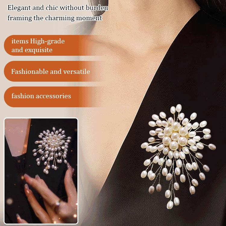 ✨Broche en perles faite à la main de haute qualité pour femme.