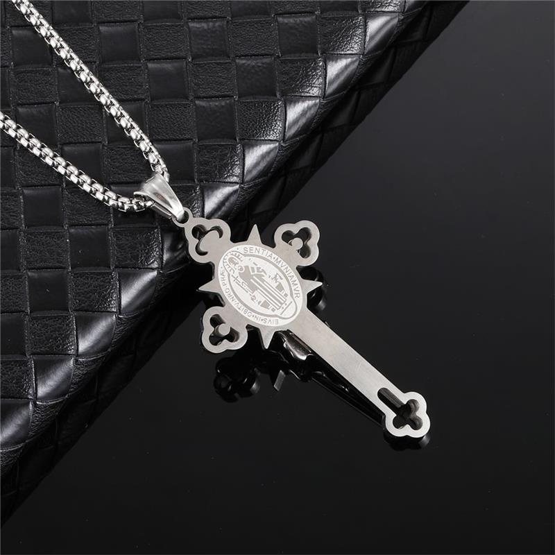 🎁53% DE RÉDUCTION⏳Collier avec pendentif en croix de protection Benoît XVI