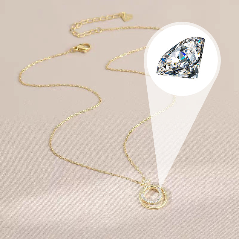 ✨️50% de réduction✨️Collier Circulaire à Étoile à Quatre Branches Brillante pour Femmes