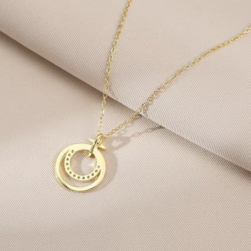 ✨️50% de réduction✨️Collier Circulaire à Étoile à Quatre Branches Brillante pour Femmes
