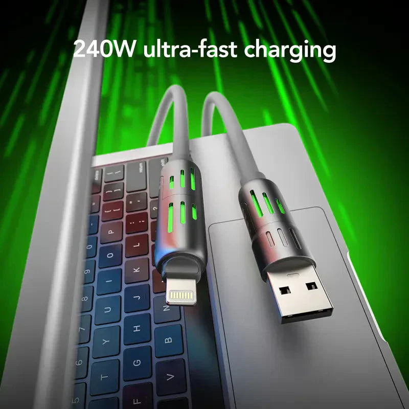 🔥 Câble de charge USB 4-en-1 mFish charge rapide MAX 240W