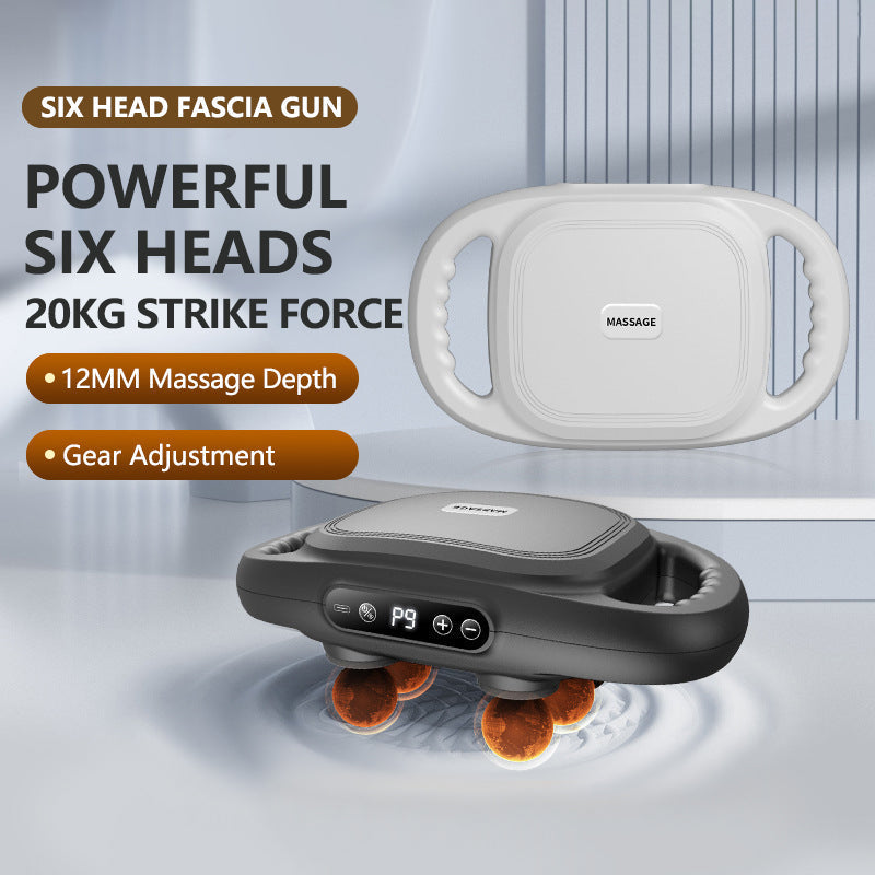 đ„ 50% de rĂ©duction đ„ Nouveau Masseur de tissus musculaires profonds Fascia Gun Ă six tĂȘtes