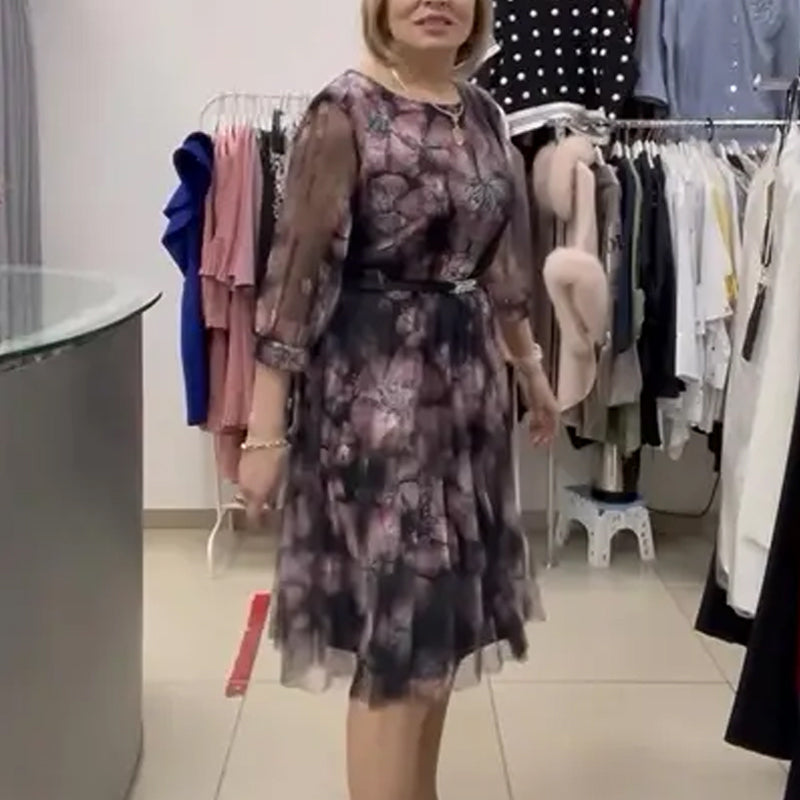 🌸50% de réduction🌸Robe élégante à volants en tulle fleuri pour femme