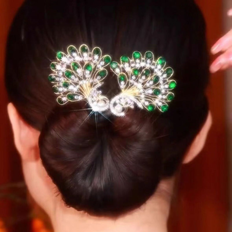 💥🦚Accessoires pour cheveux paon vintage à la mode💕