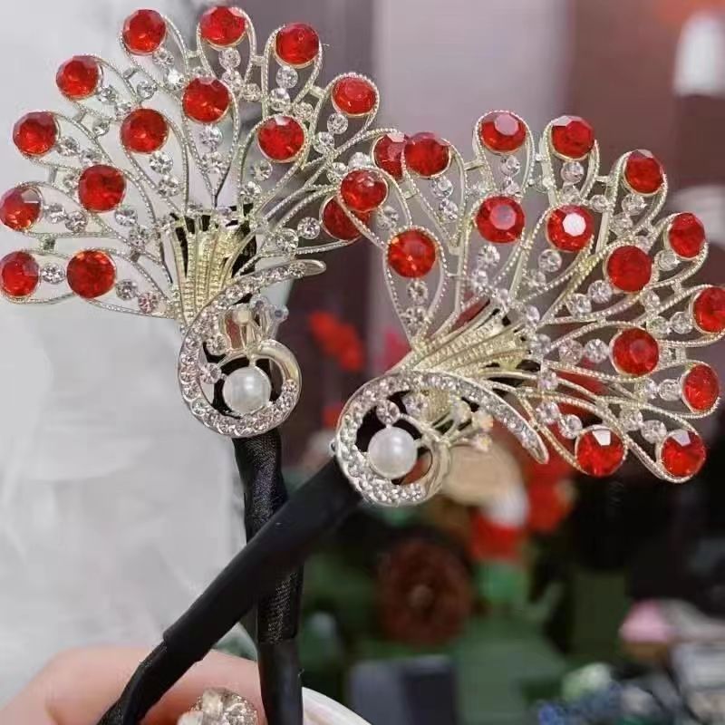 💥🦚Accessoires pour cheveux paon vintage à la mode💕