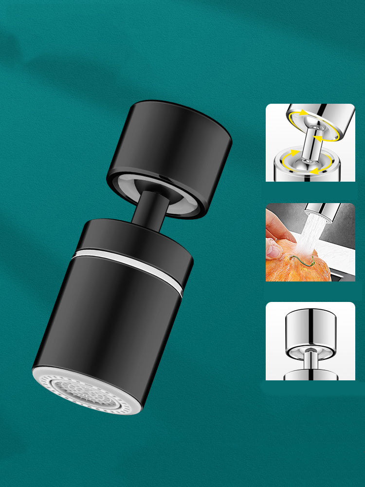 Aérateur d'évier de cuisine pivotant à 360° - Tête de robinet à double fonction et pulvérisateur à 2 flux