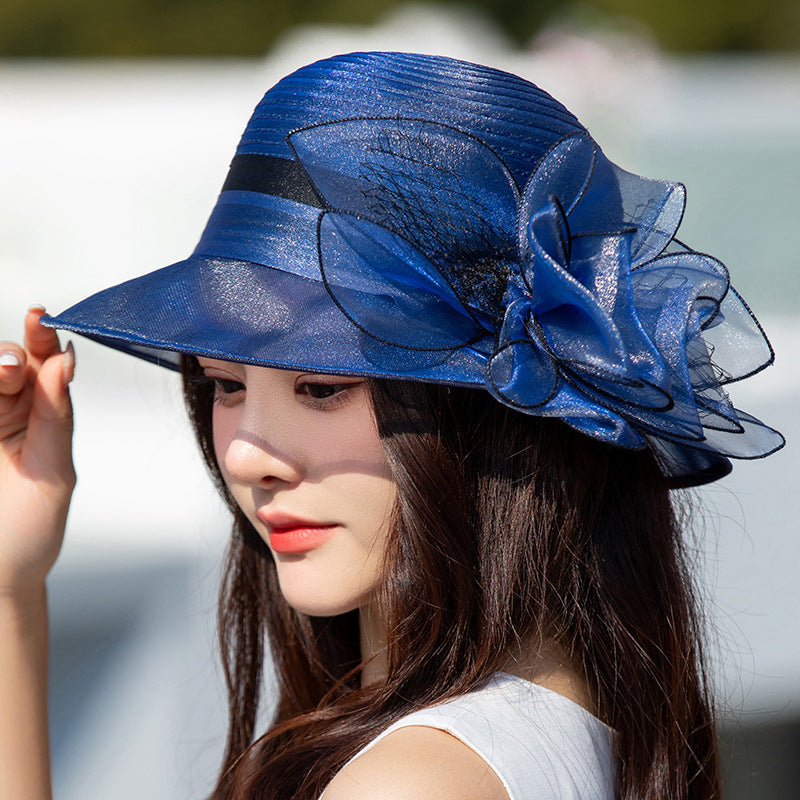 👒Fabrication artisanale de haute qualité🔥Chapeau à fleurs à large bord à la mode, protection contre les UV