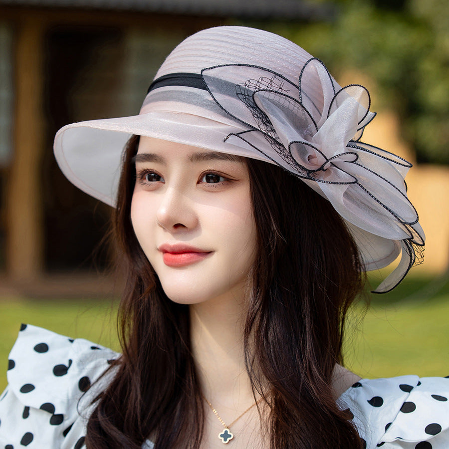 👒Fabrication artisanale de haute qualité🔥Chapeau à fleurs à large bord à la mode, protection contre les UV