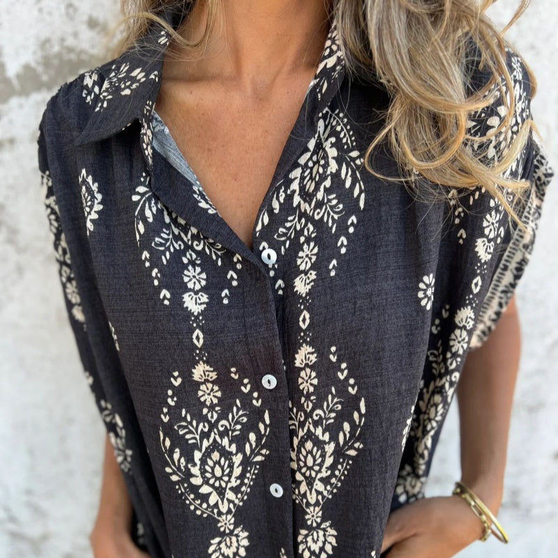 đ52% de rĂ©ductionđClassic robe en coton lin imprimĂ©ăS-3XLă