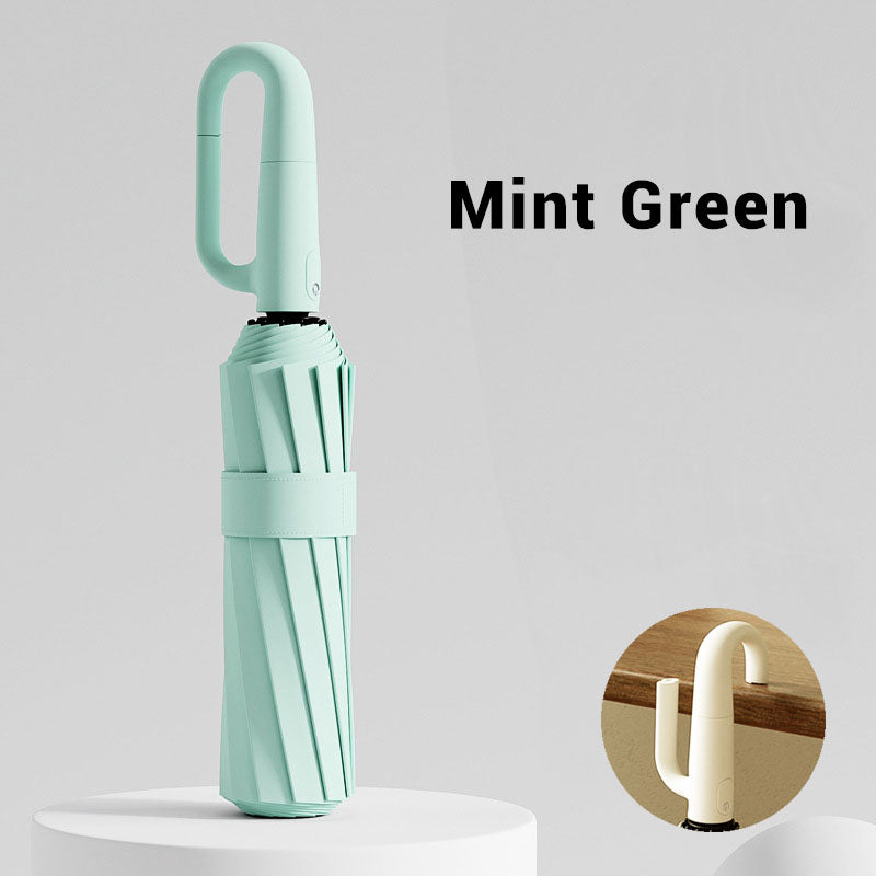 🌧️✨ Parapluie de sécurité réfléchissant – Compact, boucle à anneau pour un transport facile, idéal pour les trajets domicile-travail, visible et protégé par tous les temps 🚶♂️💡