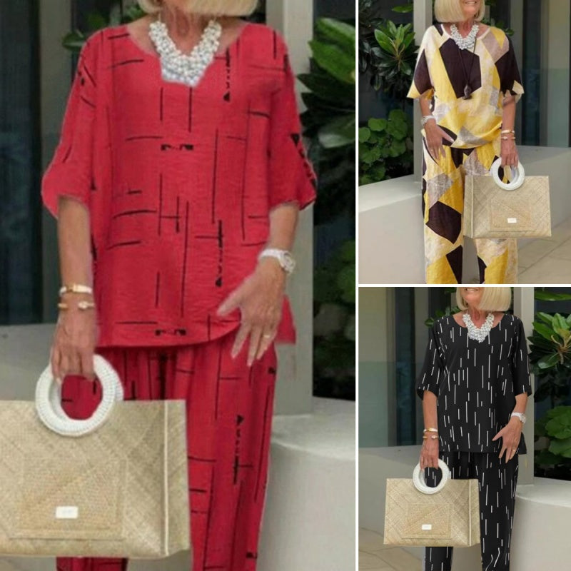 đ„rĂ©duction de moitiĂ©đ„Top et pantalon amples Ă demi-manches pour femmes