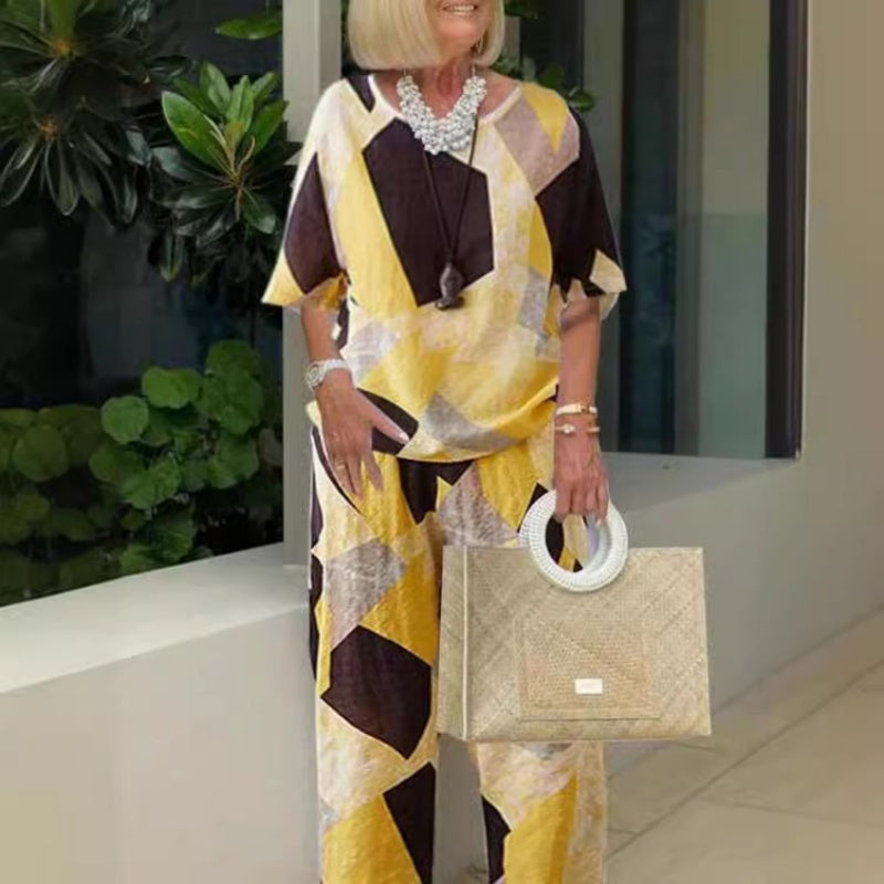 đ„rĂ©duction de moitiĂ©đ„Top et pantalon amples Ă demi-manches pour femmes