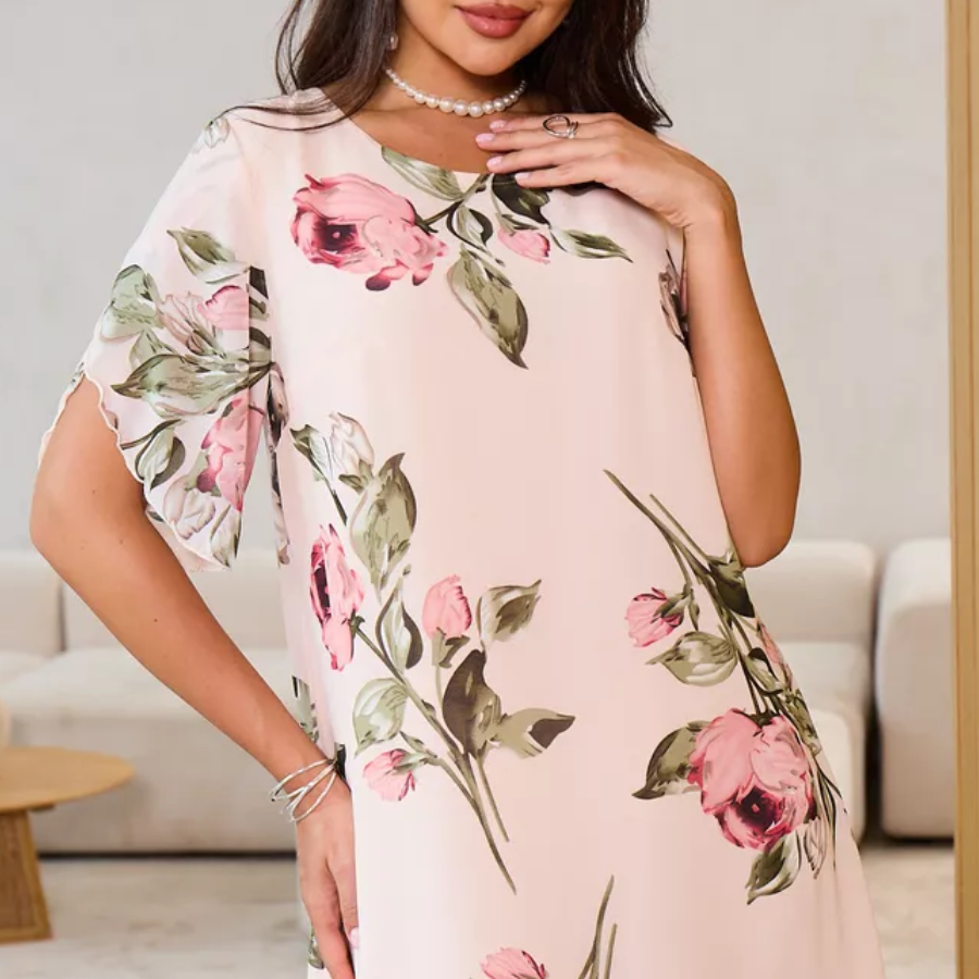 🌹Nouveaux produits du printemps🌹 Robe en mousseline avec pétales évasés de rose