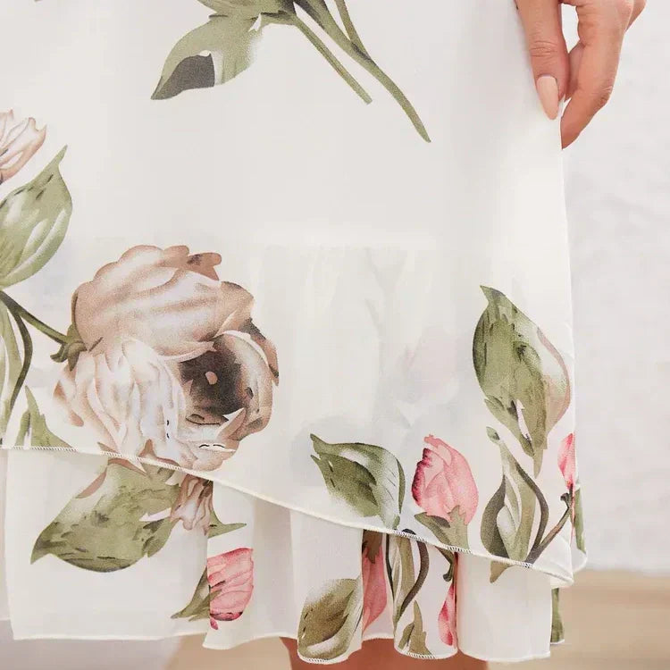 🌹Nouveaux produits du printemps🌹 Robe en mousseline avec pétales évasés de rose