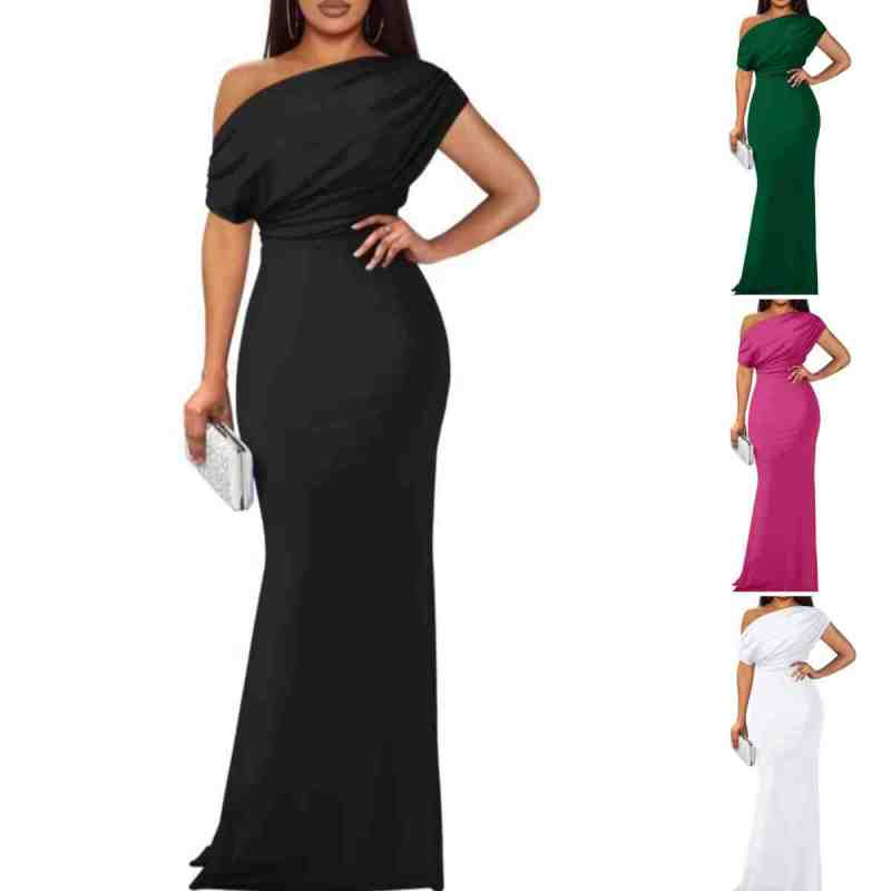 đ„Nouveau produitđ„Robes longues Ă©lĂ©gantes sans bretelles de couleur unie pour femmes